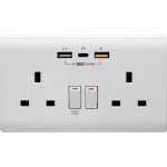 M2K PD202AP5-W 5.7A 雙位 PD/QC USB 電掣插座 (白色)